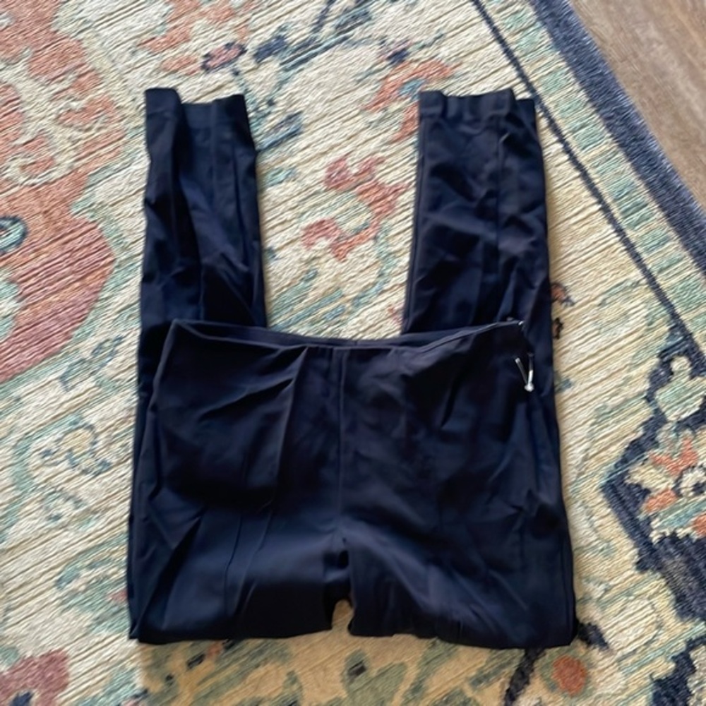 AKRIS navy High-Waist Stretch Pants